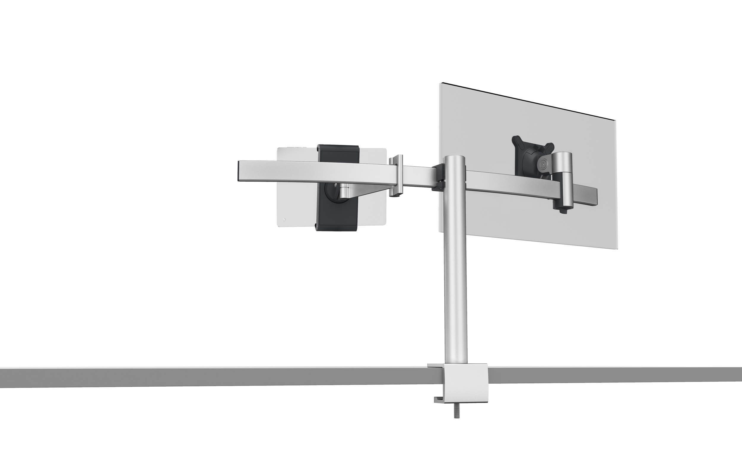DURABLE Wandhalterung MONITOR, (Durable 508723 Monitor Halterung Pro für 1 Monitor und 1 Tablet, versc)