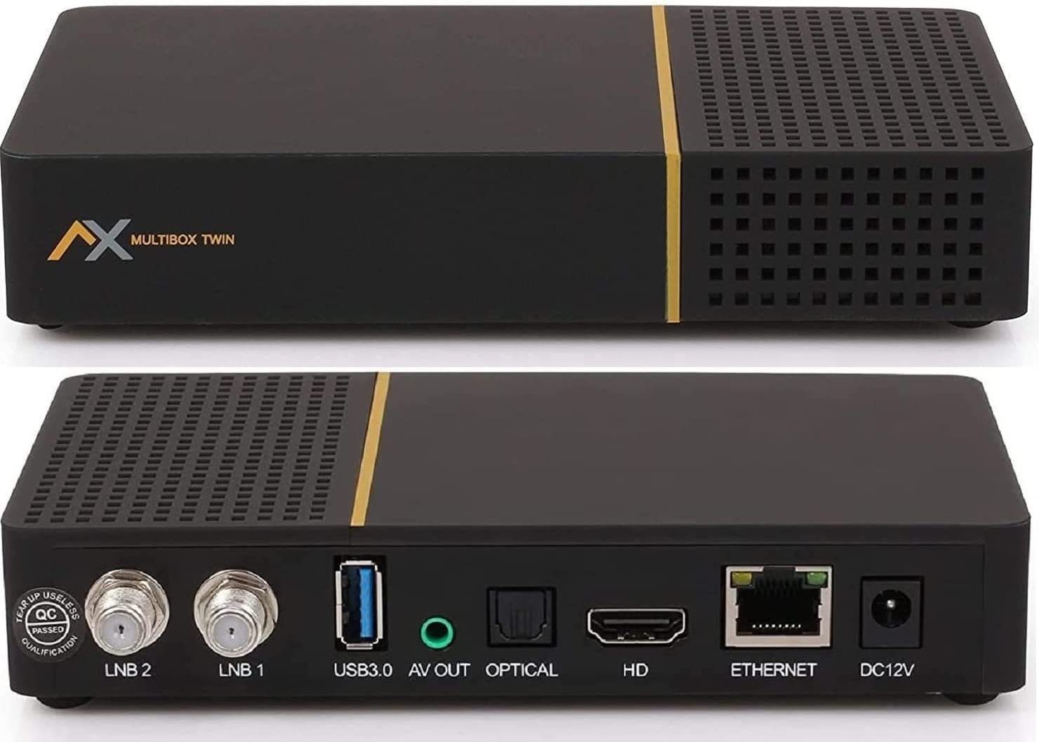 AX Multibox Twin SE - 4K UHD E2 Linux SAT-Receiver (PVR Aufnahmefunktion  Timeshift, UNICABLE, USB, LAN, WLAN)