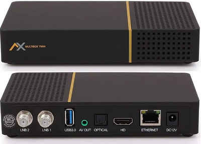 AX Multibox Twin SE - 4K UHD E2 Linux SAT-Receiver (PVR Aufnahmefunktion Timeshift, UNICABLE, USB, LAN, WLAN)