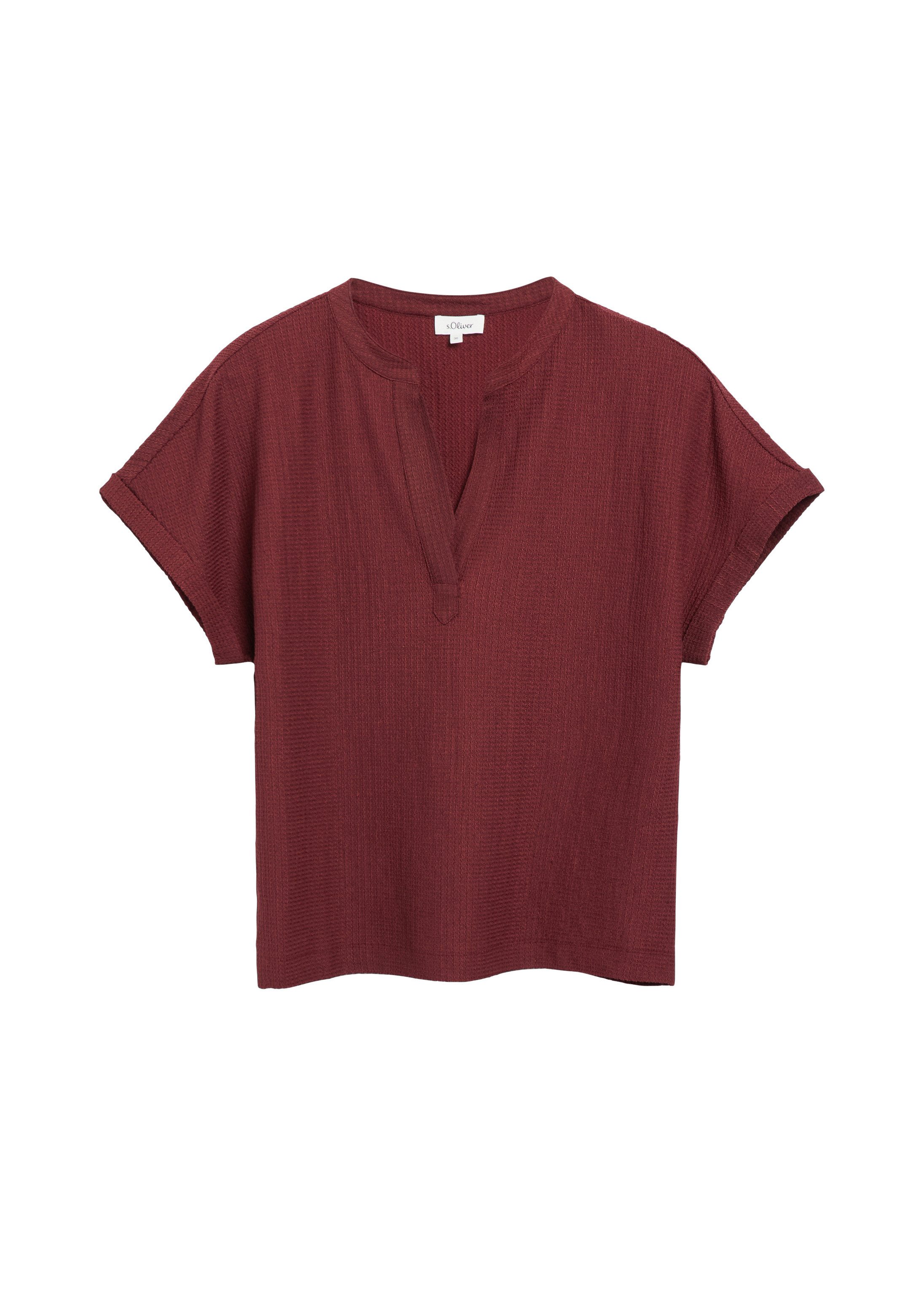 s.Oliver Kurzarmshirt T-Shirt T-Shirt aus Crêpejersey