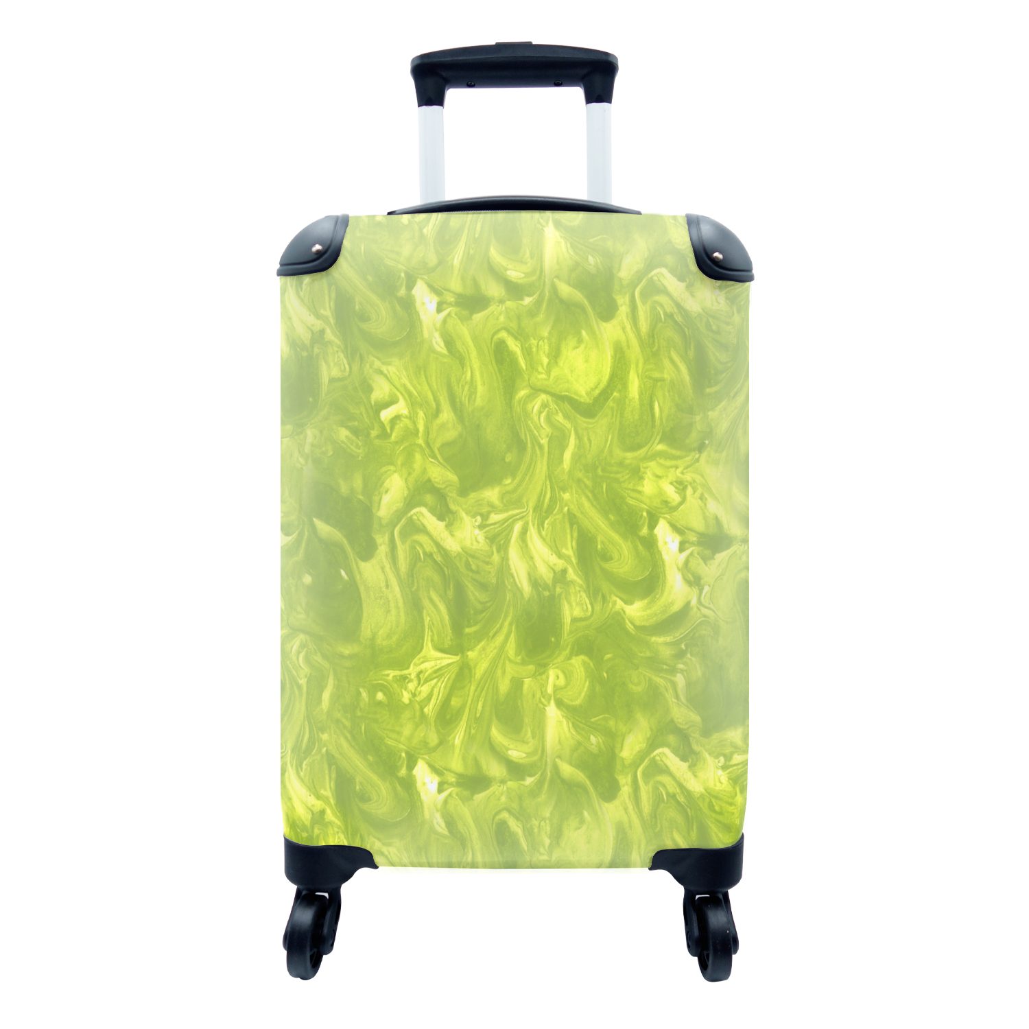 MuchoWow Handgepäckkoffer Grün - Marmor - Farbe - Design, 4 Rollen, Reisetasche mit rollen, Handgepäck für Ferien, Trolley, Reisekoffer