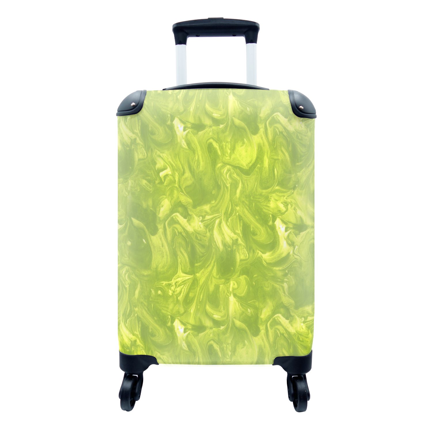 rollen, Reisetasche Trolley, Marmor Handgepäck Ferien, Farbe - Handgepäckkoffer - mit 4 für MuchoWow Rollen, - Grün Reisekoffer Design,