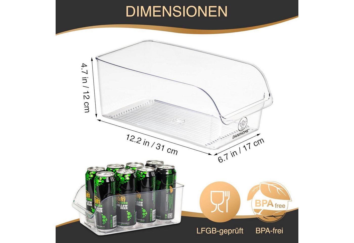 Thumbnail - DANIHOME Aufbewahrungsbox 2er Set Aufbewahrungsbox Küche & Kitchen Organizer (vielseitig einsetzbare Boxen - Küche & Küh...