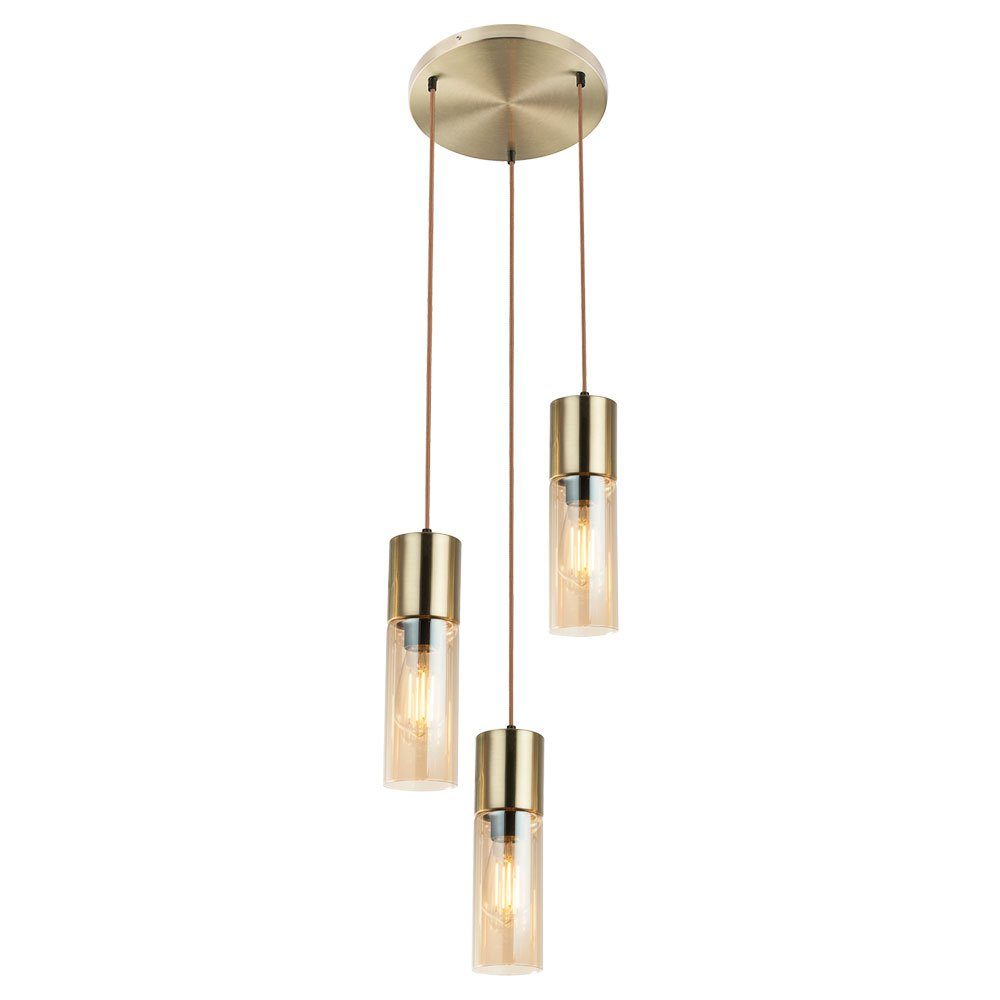 GLOBO LIGHTING LED Pendelleuchte, Leuchtmittel inklusive, Warmweiß, Pendellampe Esstischlampe Hängelampe Glas Wohnzimmerlampe LED H 150 cm