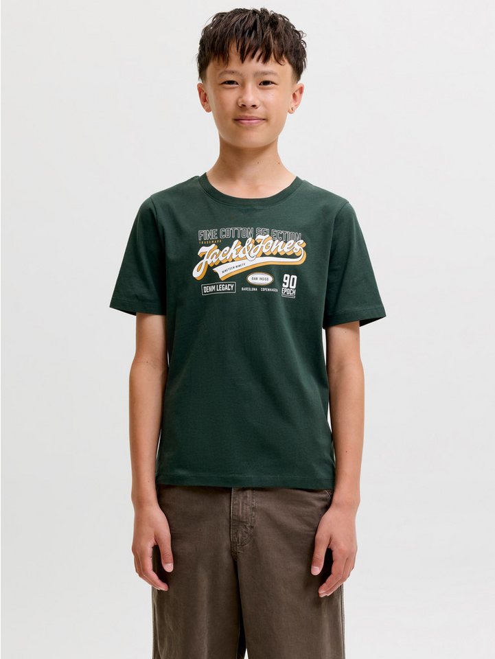 Jack & Jones Junior Rundhalsshirt JJELOGO TEE SS O-NECK 2 COL AW26 SN JNR Baumwolle, regular fit