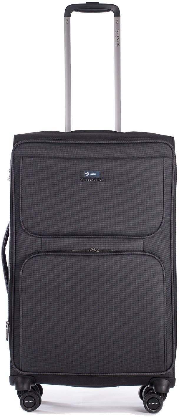 Stratic Weichgepäck-Trolley Bendigo Light + M, black, 4 Rollen, Reisekoffer großer Koffer Aufgabegepäck TSA-Zahlenschloss