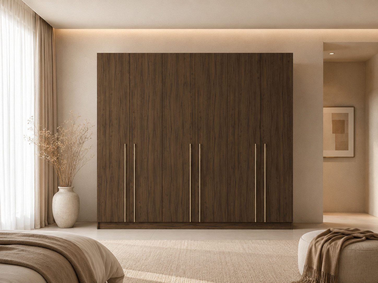 MOEBLO Drehtürenschrank Glamy 6D (Moderner 6-türiger Kleiderschrank mit viel Stauraum, vier Kleiderstangen, Einlegeböden – Ideal für Schlafzimmer, Ankleidezimmer, Schrank Garderobe Drehtürenschrank) (BxHxT): 230 cm x 210 cm x 57 cm