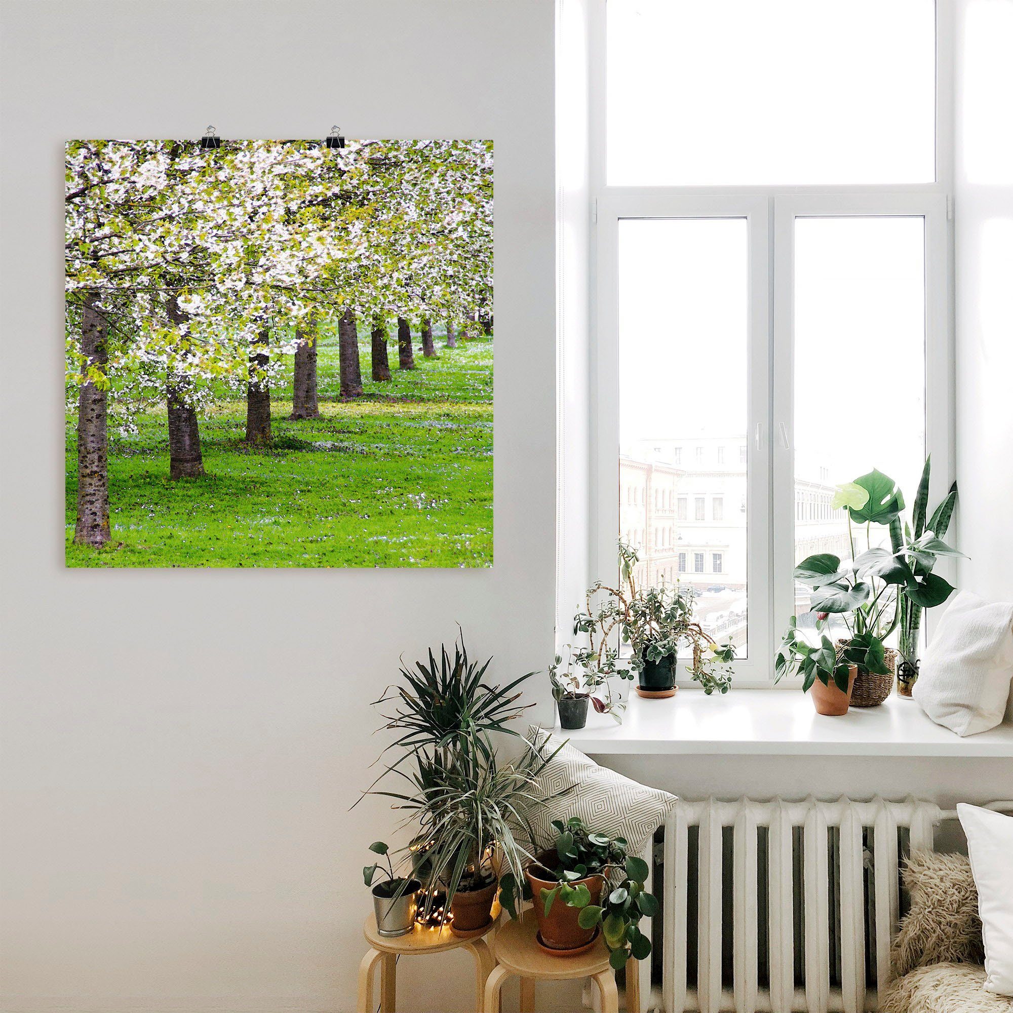 Bäume oder (1 Poster Wandaufkleber Wandbild Blütenmeer, versch. in St), Leinwandbild, Größen als Artland Alubild,