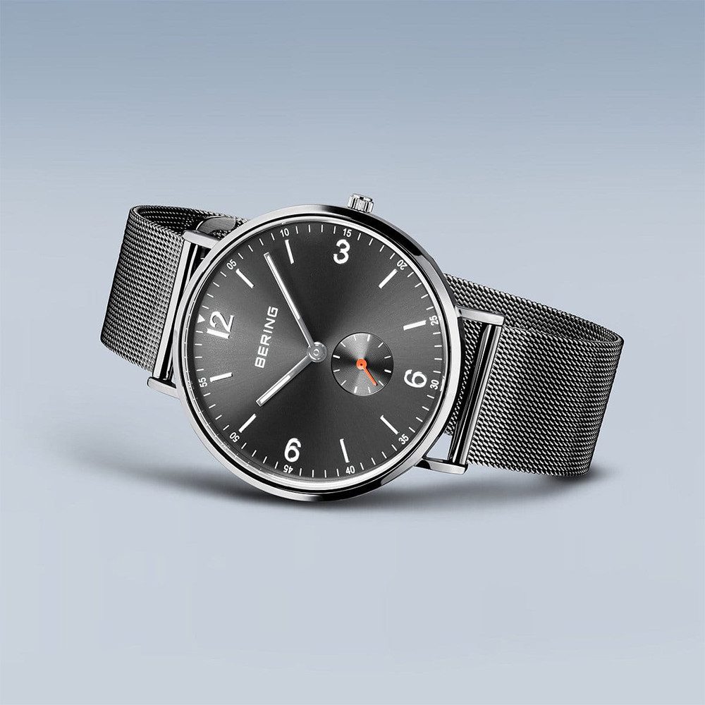 Bering Quarzuhr Bering Classic grau glänzend 14040-377 14040-377, Bering Classic grau glänzend 14040-377