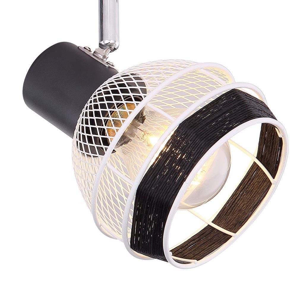 Metall Wohn Schwarz Beleuchtung LED Leuchte Leuchtmittel Lampe nicht Decken Spot etc-shop Hanfseil Deckenspot, inklusive,
