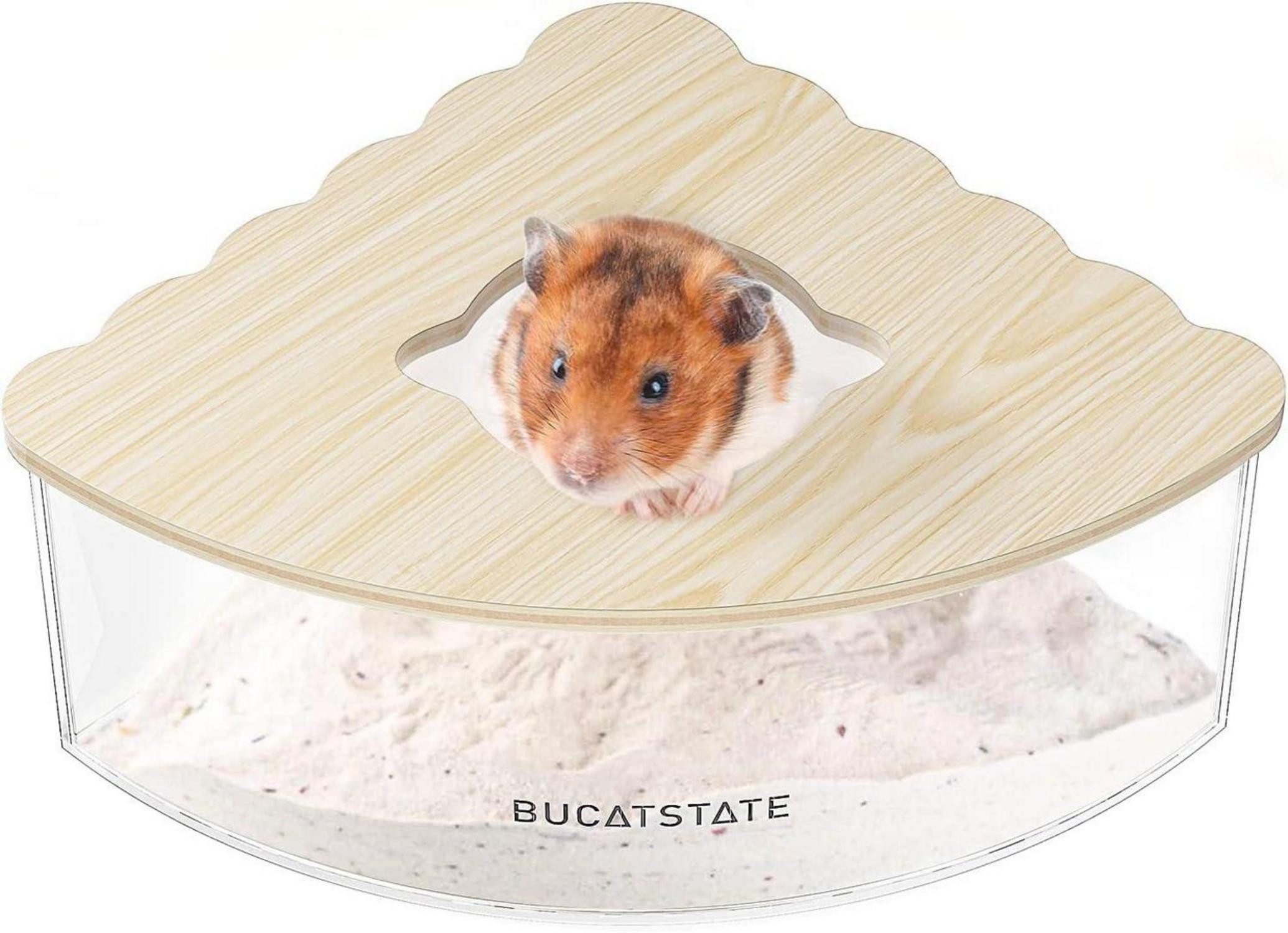 Kleintierkäfig Hamster Sandbad Container Acryl Dusch Grabungsraum Katzenklo Mäuse
