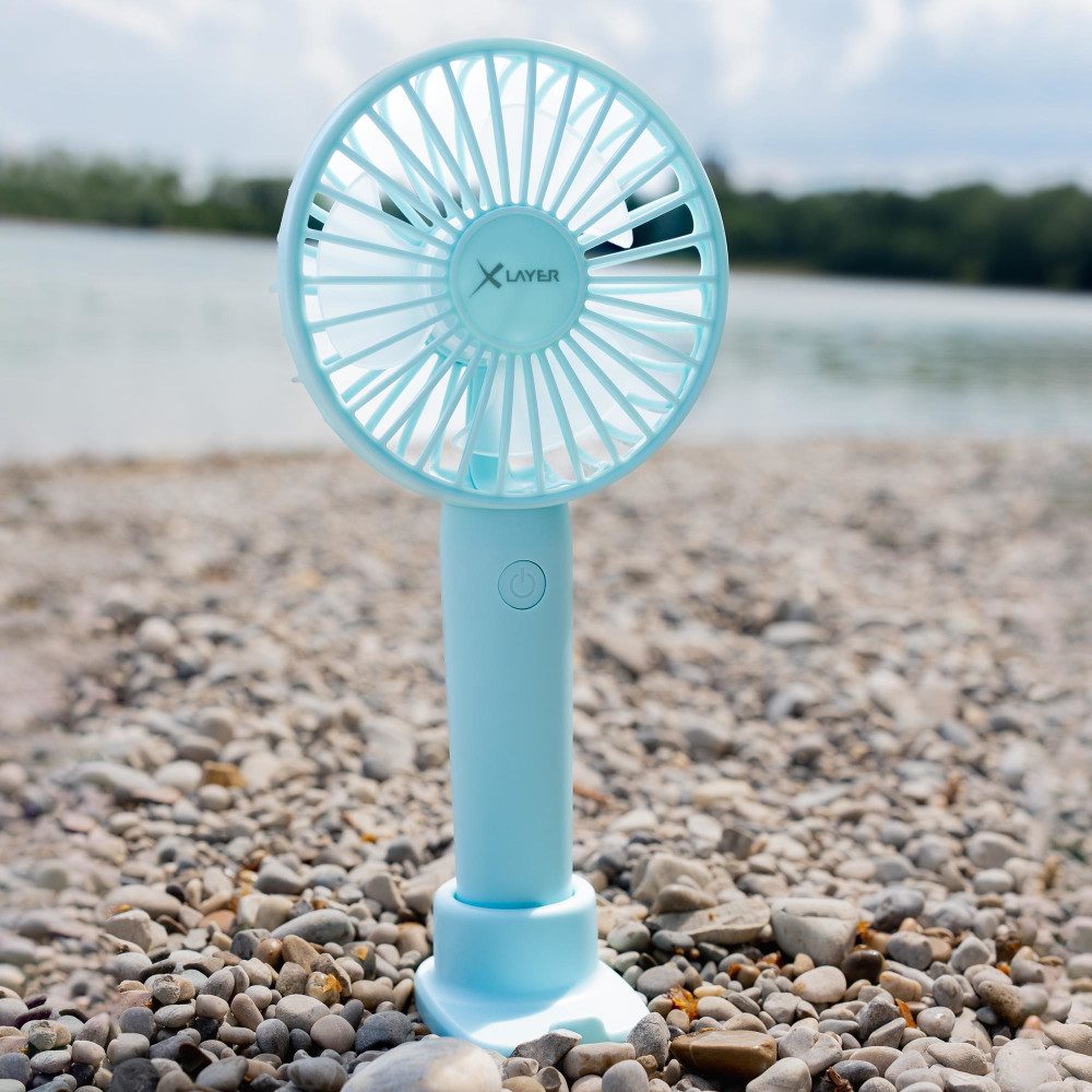 Handy-Halterung Handyhalter mit Ventilator 1.200 mAh mit Dock Blau