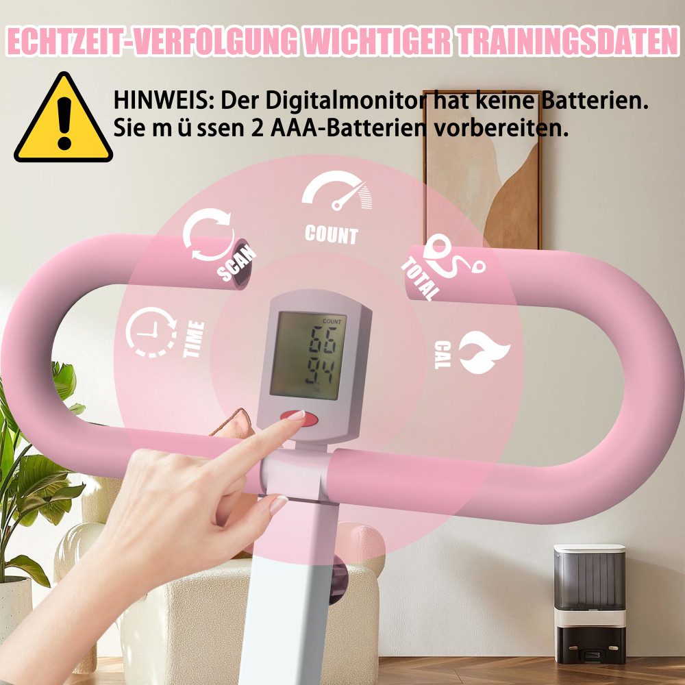 BBG Bauchmuskelmaschine Squat Machine Kniebeugenmaschine für Zuhause, Ganzkörpertraining, faltbarer Po-Trainer mit Widerstandsbändern, ABS/Stahl