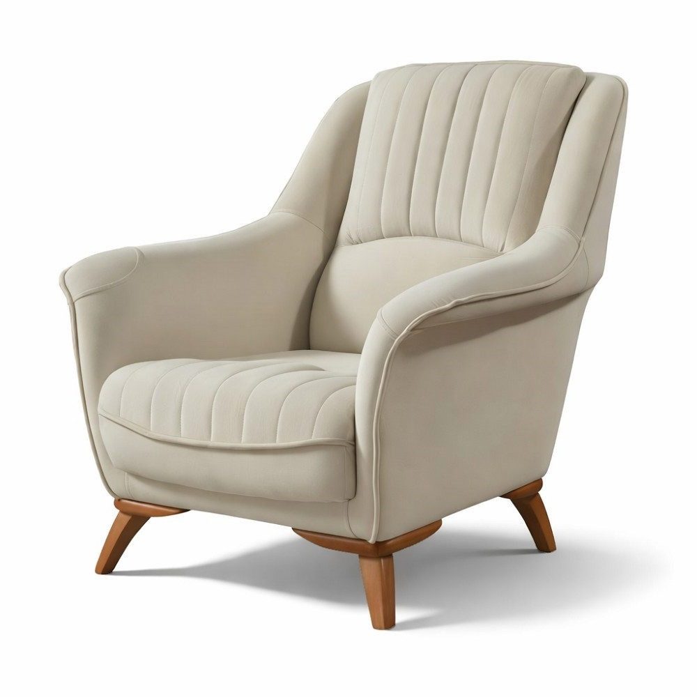Xlmoebel Sessel Weißer Luxus Relaxsessel im klassischen Design weich gepolstert Sofort