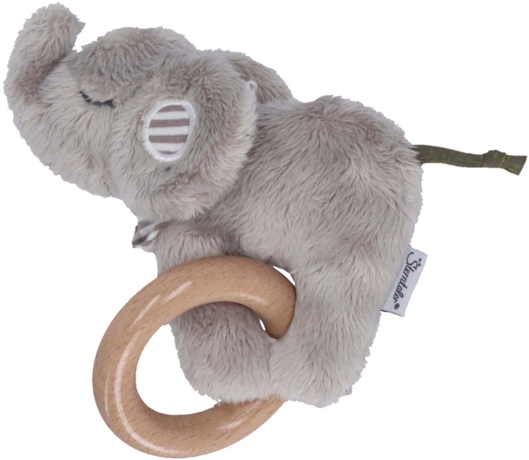 Sterntaler® Greifspielzeug Elefant Eddy, mit Holzring und Rassel