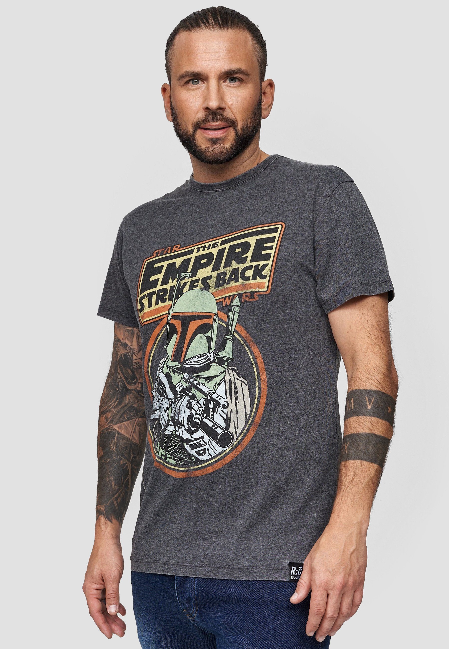 Empire T-Shirt zertifizierte Bio-Baumwolle Star Strikes Fett Boba The Wars GOTS Back Recovered