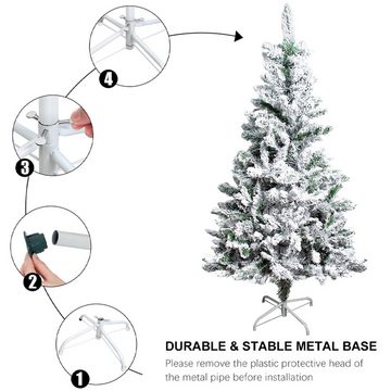OZAVO Künstlicher Weihnachtsbaum 3536, Tannenbaum Schnee-Effekt PVC Kunsttanne Christbaum Kunstbaum
