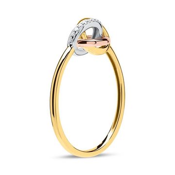 Unique Goldring Ring 585er Gold tricolor Brillanten