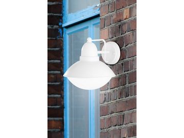 meineWunschleuchte LED Außen-Wandleuchte, LED wechselbar, Warmweiß, Landhausstil Fassadenbeleuchtung für Hauswand, Außenlicht Weiß H: 22cm