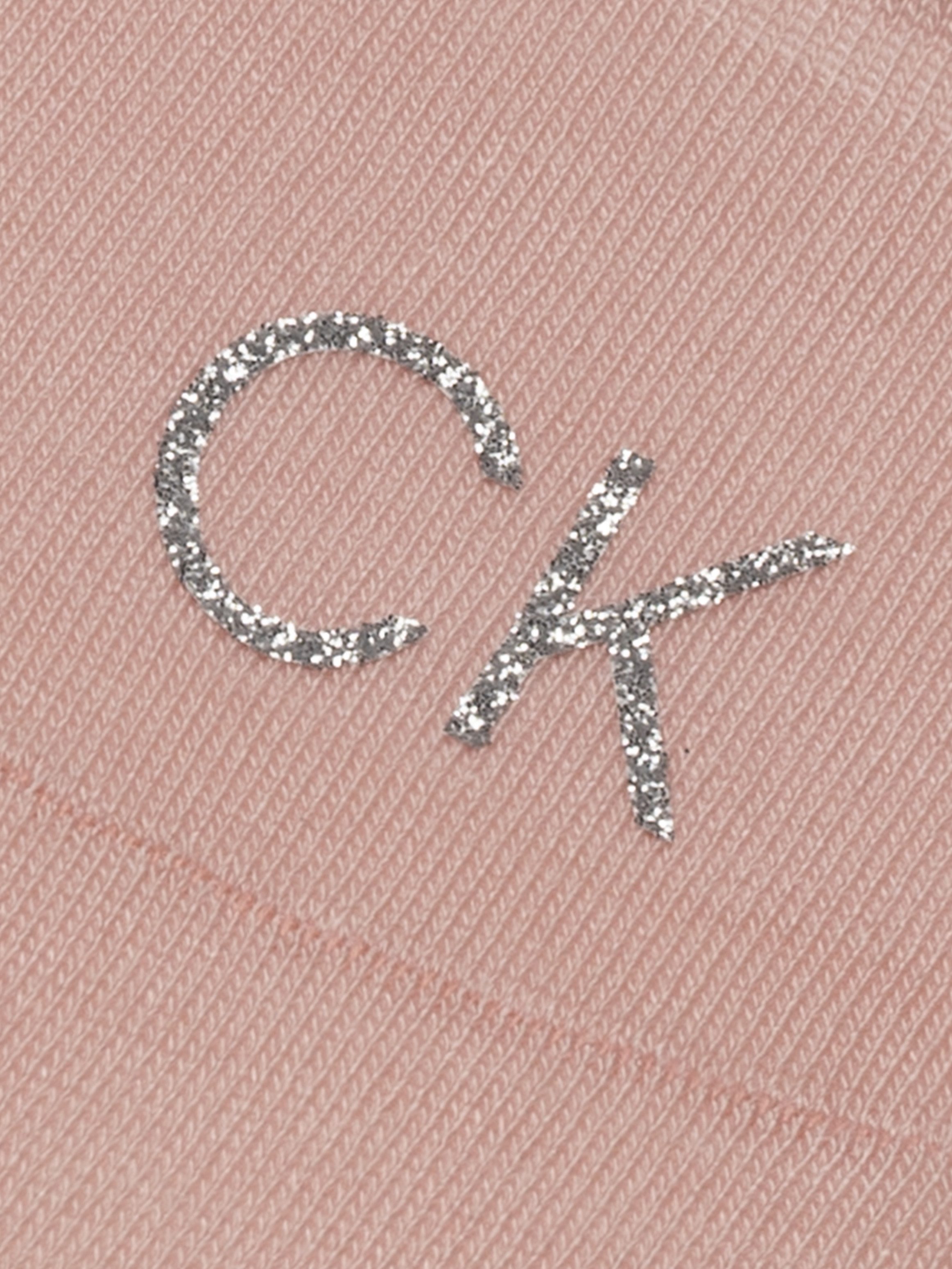 Calvin Klein Jeans Füßlinge CK WOMEN FOOTIE MID CUT 2P SHINY LOGO (2 Paar) Vorn mit kleinem Glitzer-Logo