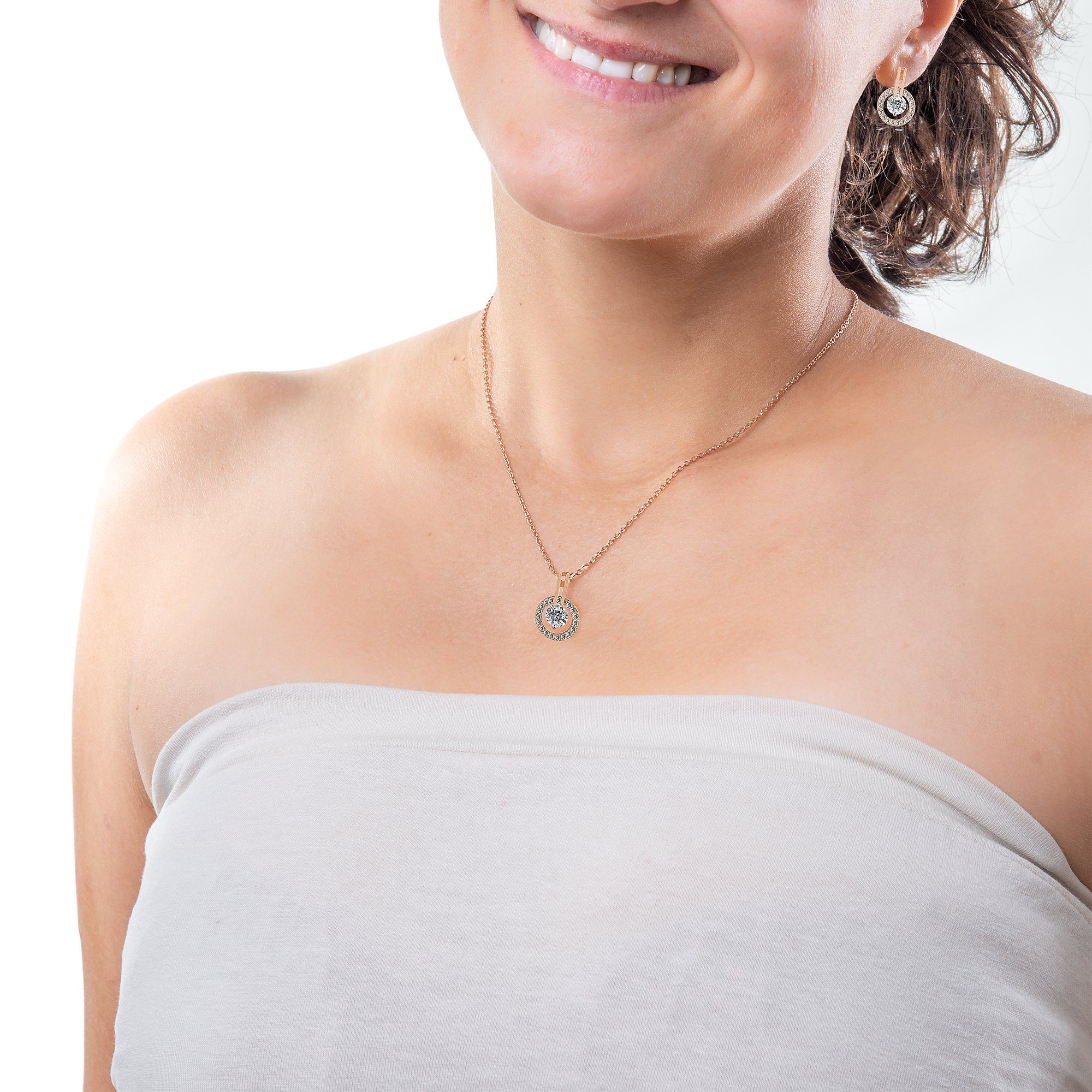 Taffstyle Ohrring und Ketten Set Damen Schmuckset Halskette Ohrringe Set Ro günstig online kaufen