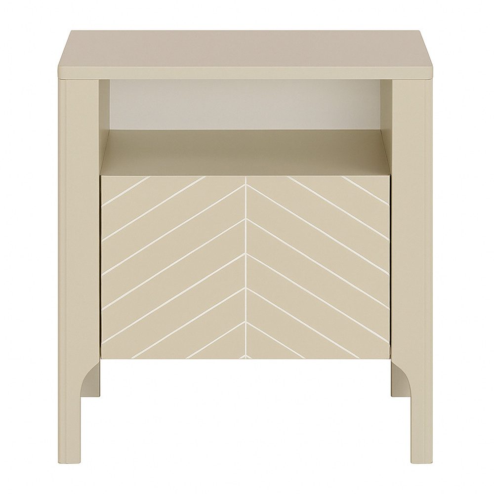 Lomadox Nachttisch MAZARA-161, Nachtschrank 54 cm breit in kaschmir mit 1 Klappe