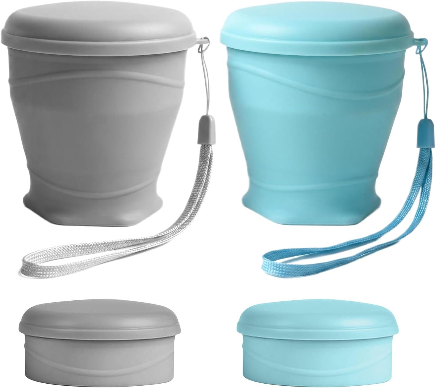 FELIXLEO Becher 4er Silikonbecher 260ml Faltbar mit Kordel Camping Wandern Reisen, 1-tlg.