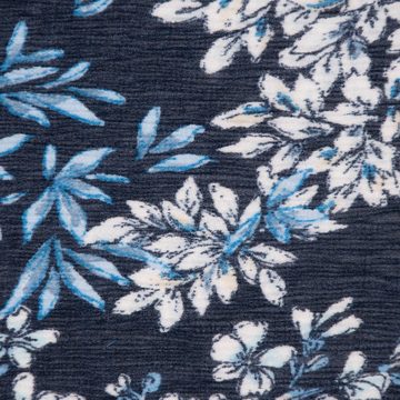 SCHÖNER LEBEN. Stoff Chiffon Plissee Meterware Blumen blau weiß 1,52m breit, pflegeleicht