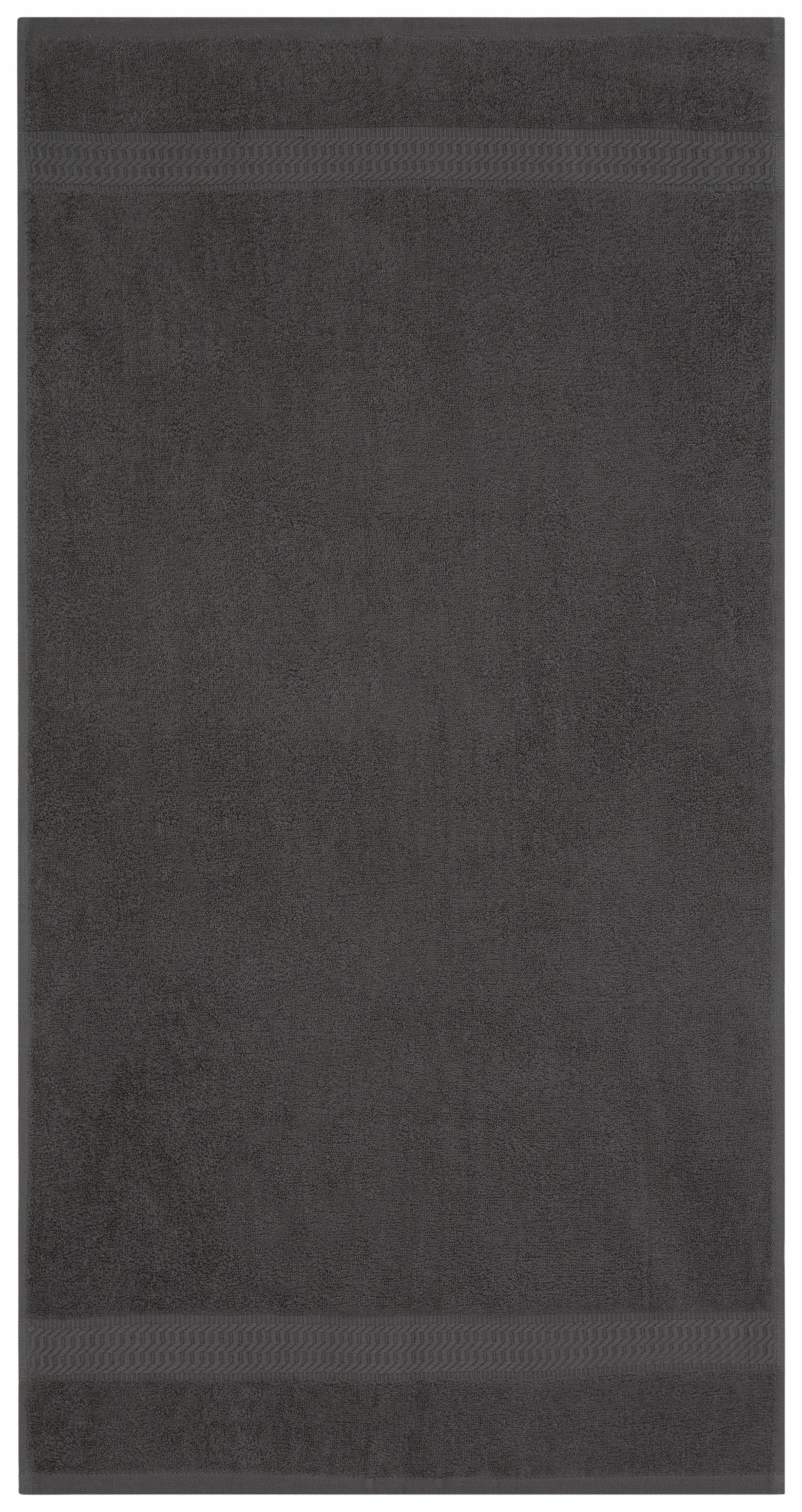 my home Handtuch Set Juna, 6-tlg., 2 Duschtücher (70x140) 4 Handtücher (50x100), Walkfrottee (6-St), 100% Baumwolle, Handtuch-Set mit Bordüre, Uni-Farben, weich. Reduzierter Preis € 24,99. Unverbindliche Preisempfehlung € 63,99