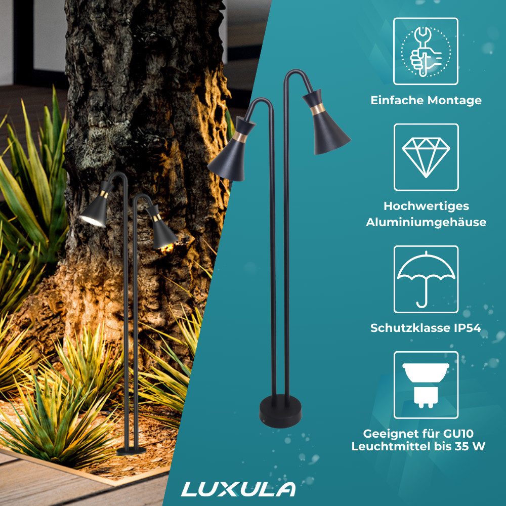 LUXULA LED Pollerleuchte LUXULA LED Wegeleuchte 35 W schwarz