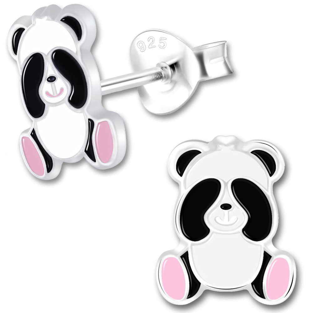Paar Ohrstecker Kinder Mädchen Panda Bär echt 925 Sterling Silber