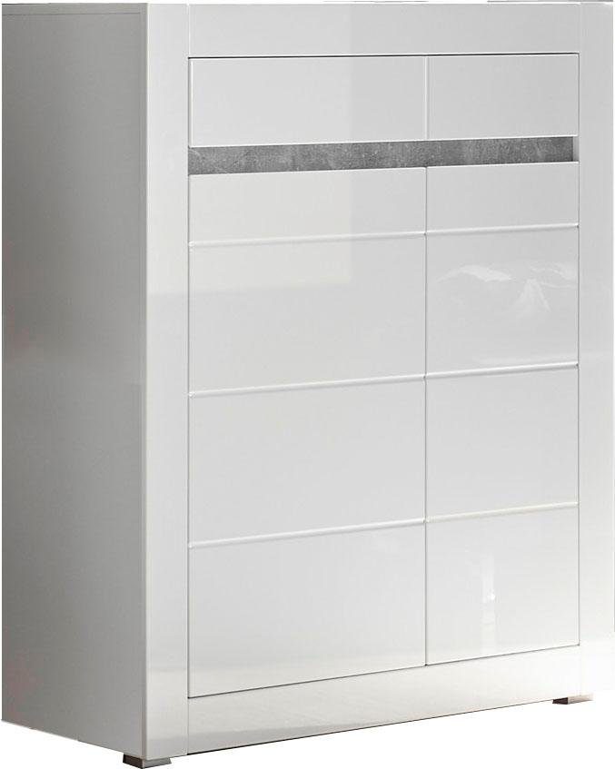 Home affaire Wohnwand Carat, (Set, 4-St), wird jeweils mit zwei Leisten angeliefert, 1 x grau, 1 x weiss