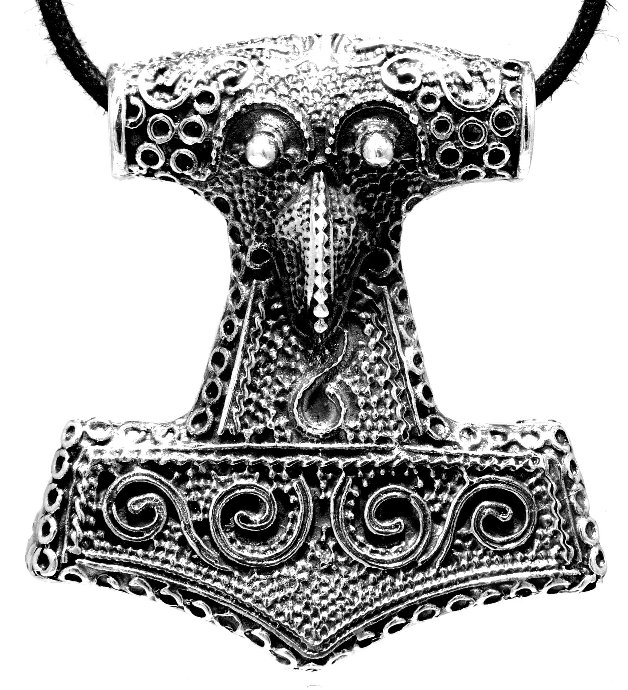 großer massiver Schonenhammer Thorhammer Bronze beidseitig Wikinger Germanen 