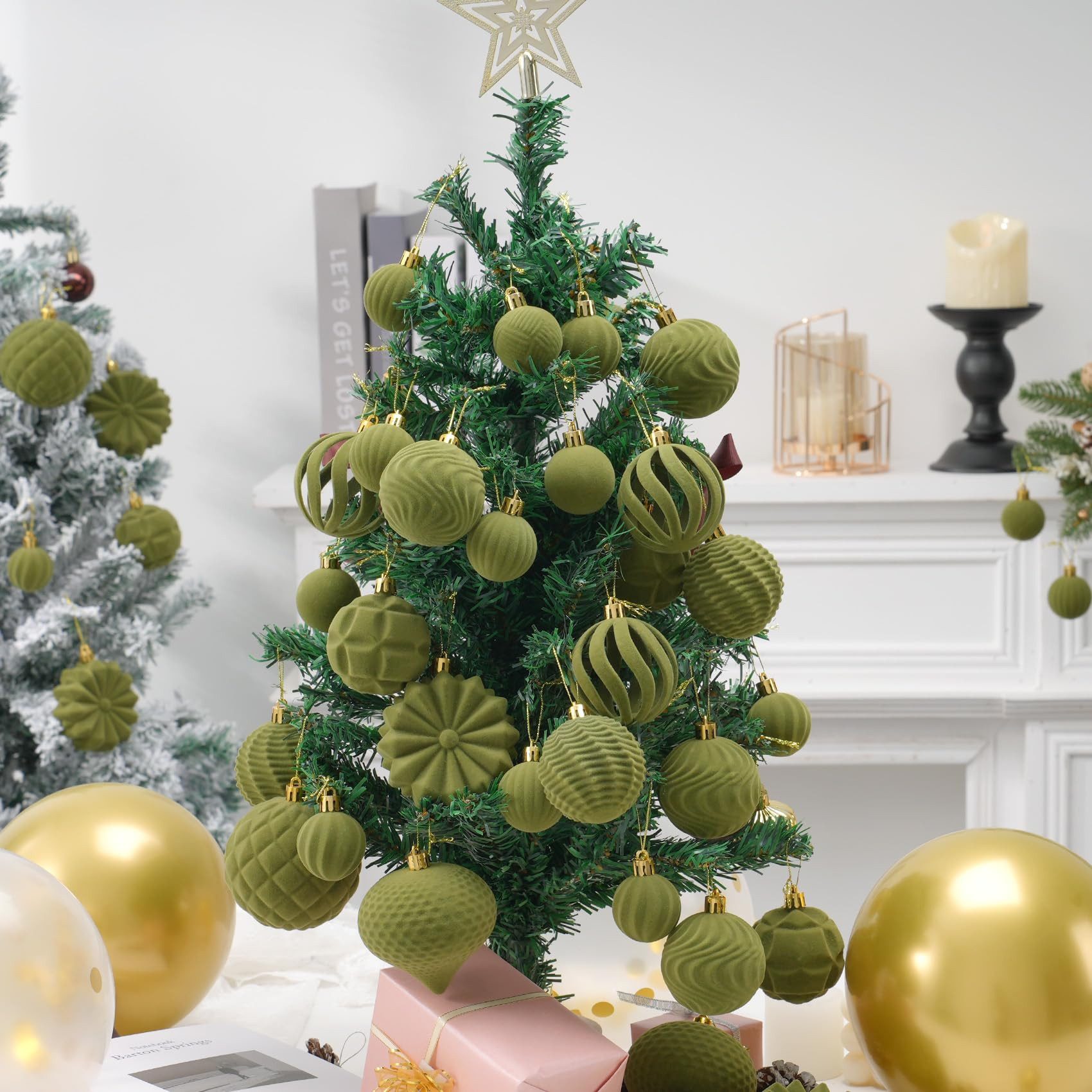 Bomiclss Weihnachtsbaumkugel 48 Stück Samt Weihnachtsbaum Kugeln, Weihnachtsbaum Dekorationskugeln – Bild 4 von 5