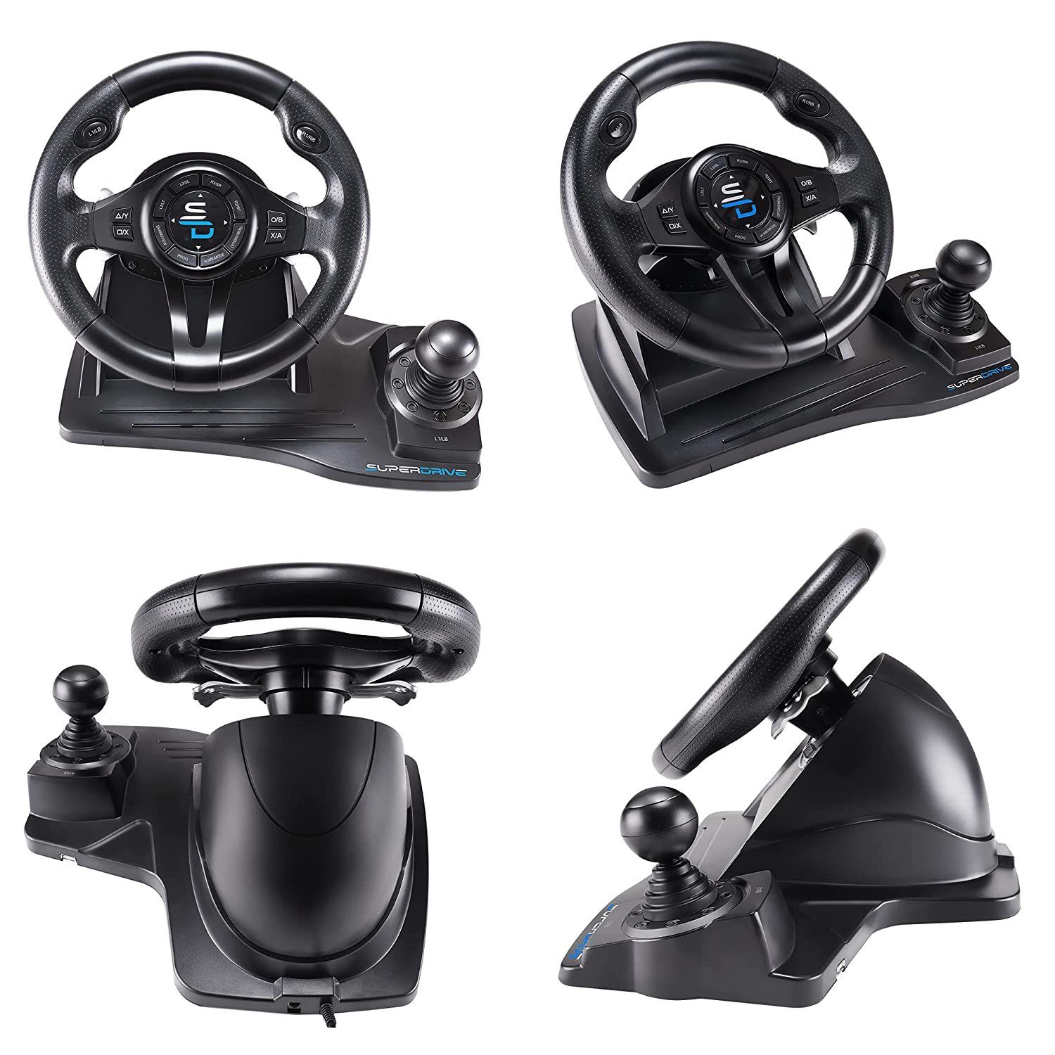 Superdrive GS550 Lenkrad mit Pedalen, Drehwinkel 270°, 2 Pedale, Gaming-Lenkrad