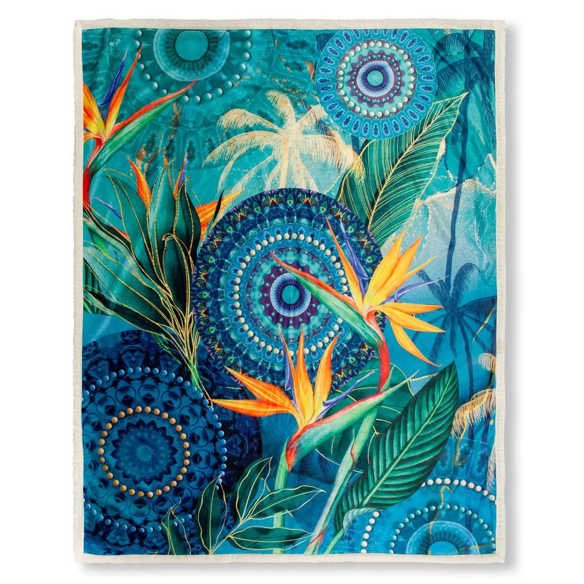 hip Tagesdecke Polyvelvet Kuscheldecke 130 X 160 cm Novia bunt mandalas and strelitzi, Tagesdecke Kuscheldecke Schmusedecke