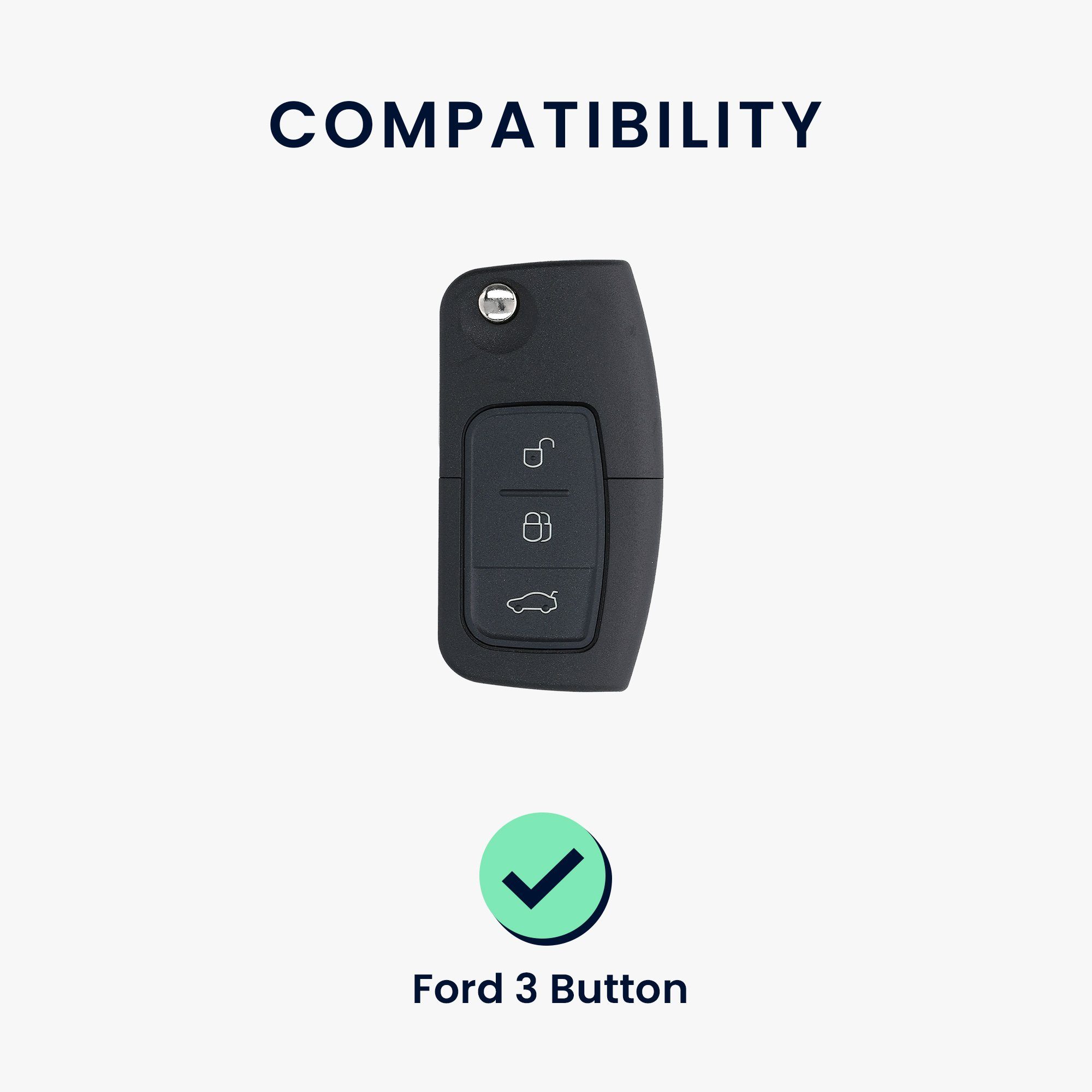 Schlüsselhülle für Hülle Cover Ford, Case kwmobile Kunstleder Schlüsseltasche Schlüssel Autoschlüssel