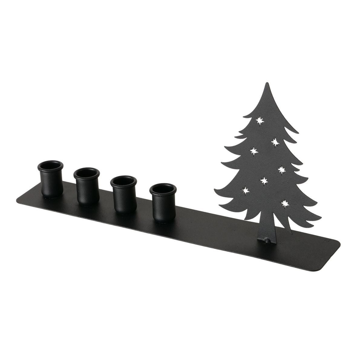 BOLTZE Adventsleuchter Kerzenhalter Baum L38cm Metall schwarz