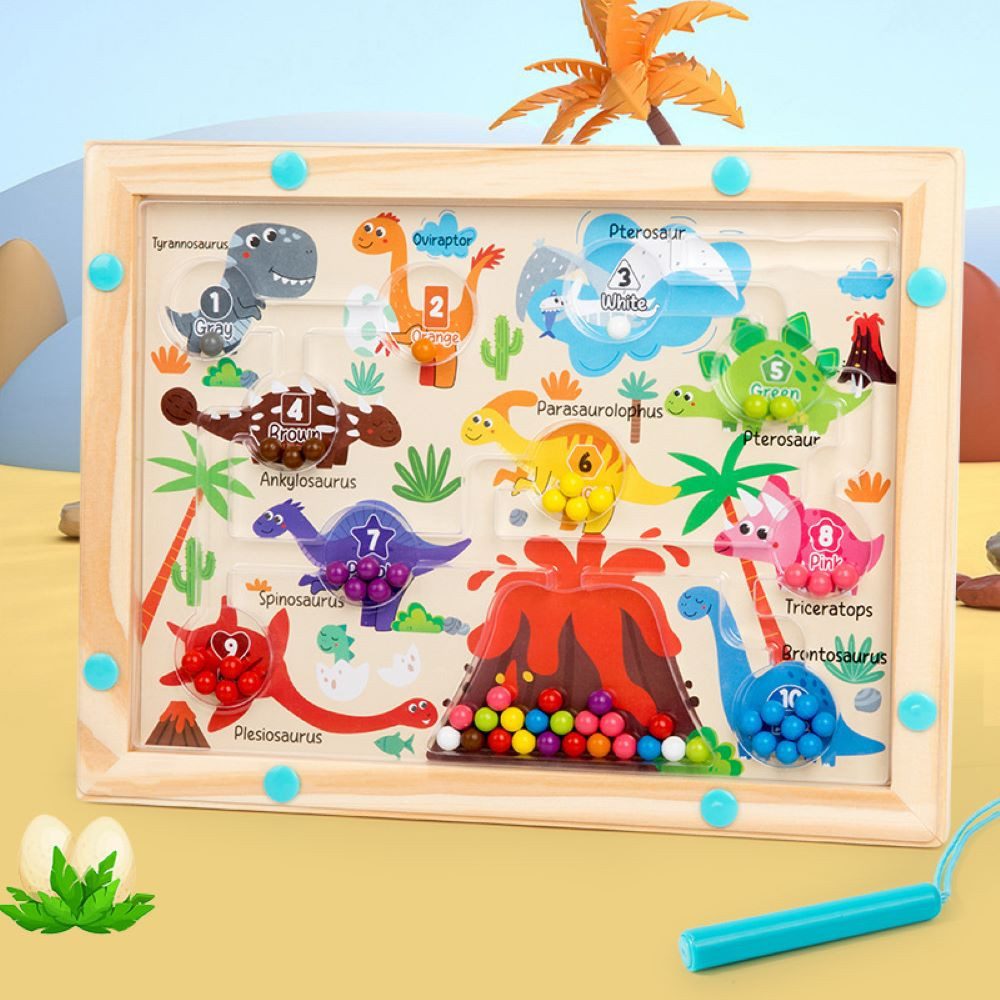 Jumpeak Lernspielzeug Montessori,Spielzeug ab 3 Jahre,Kinderspielzeug,Lernspielzeug,holzern, Dinosaurier Spielzeug, Cars Spielzeug, Spielzeug, Magnetkugel, 2 Stile