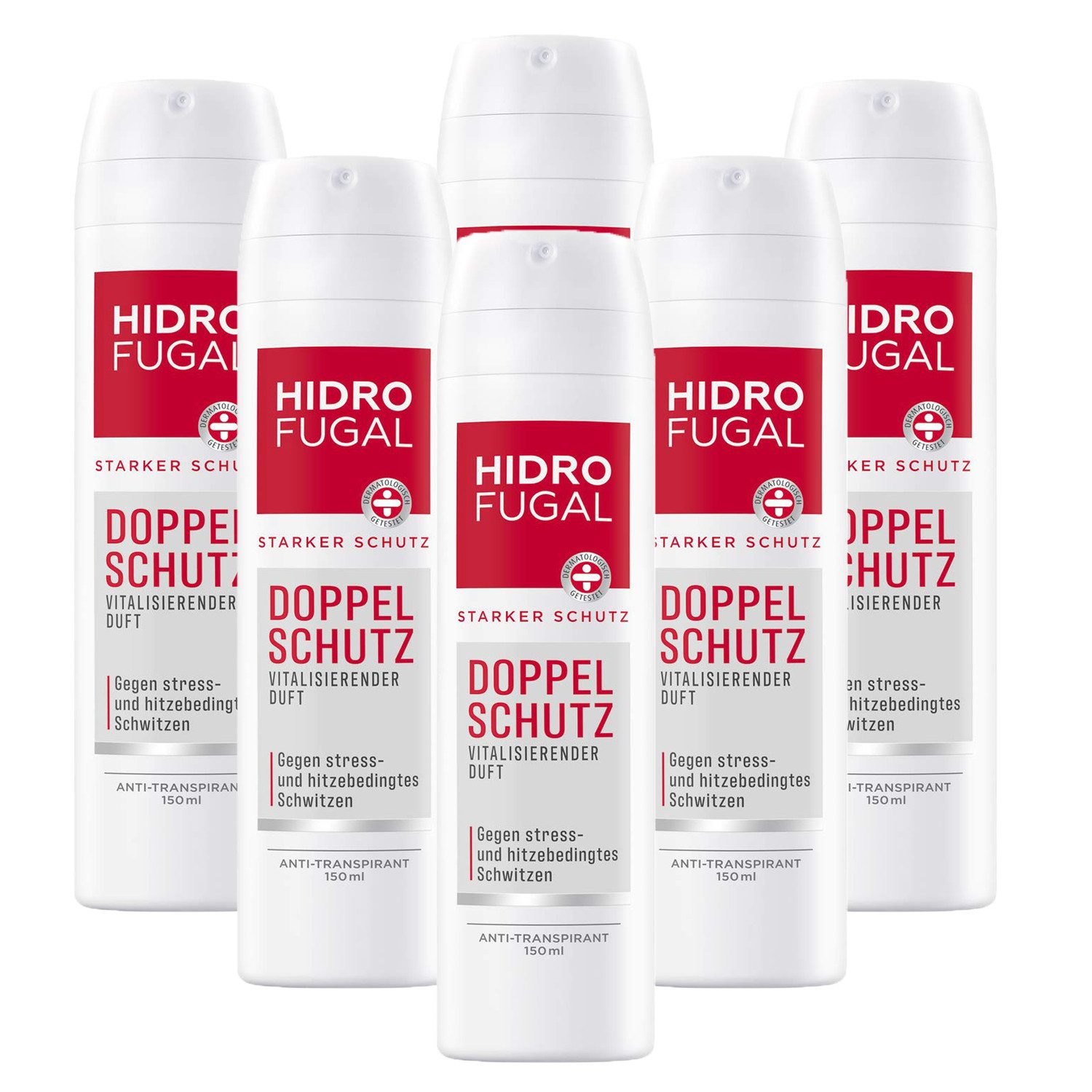 Bodyspray 6 x HIDROFUGAL Doppelschutz Anti-Transpirant je 150ml Schutz gegen Sch