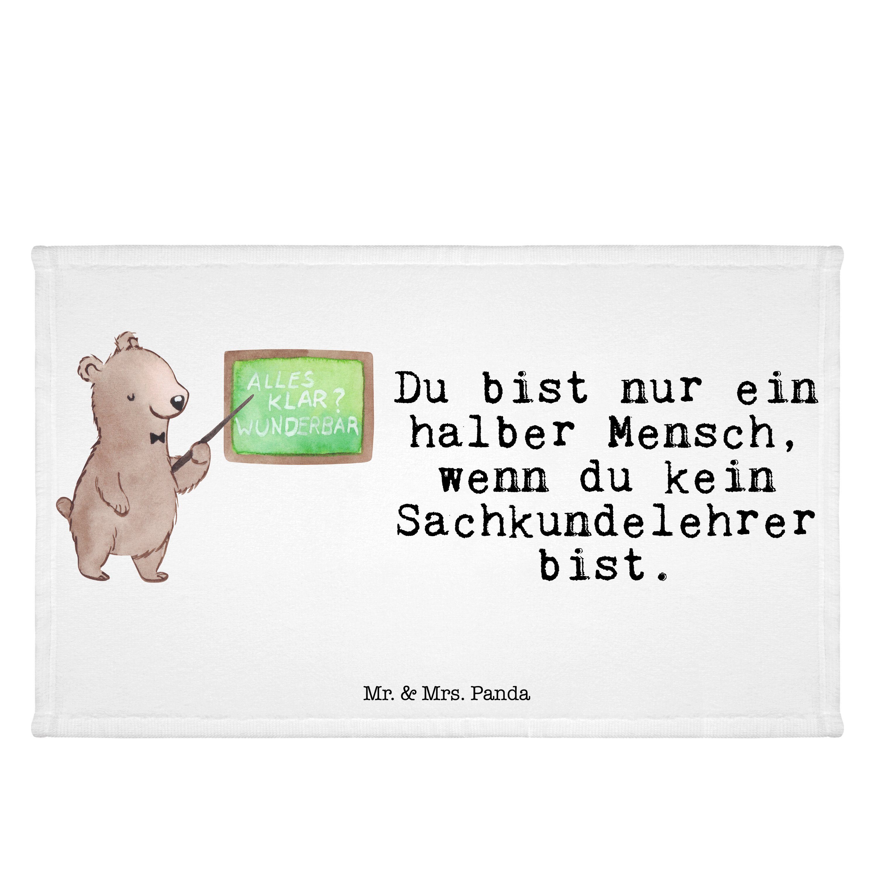 Mr. & Mrs. Panda Weiß (1-St) Schule, - mit Geschenk, Grundschule, Sachkundelehrer Herz Handtuch - Beru