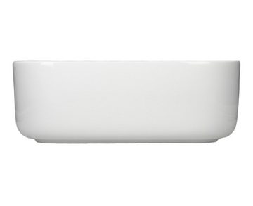 HAGO Aufsatzwaschbecken Keramik Waschbecken quadratisch abgerundet 390x390x140 weiß ohne Überl