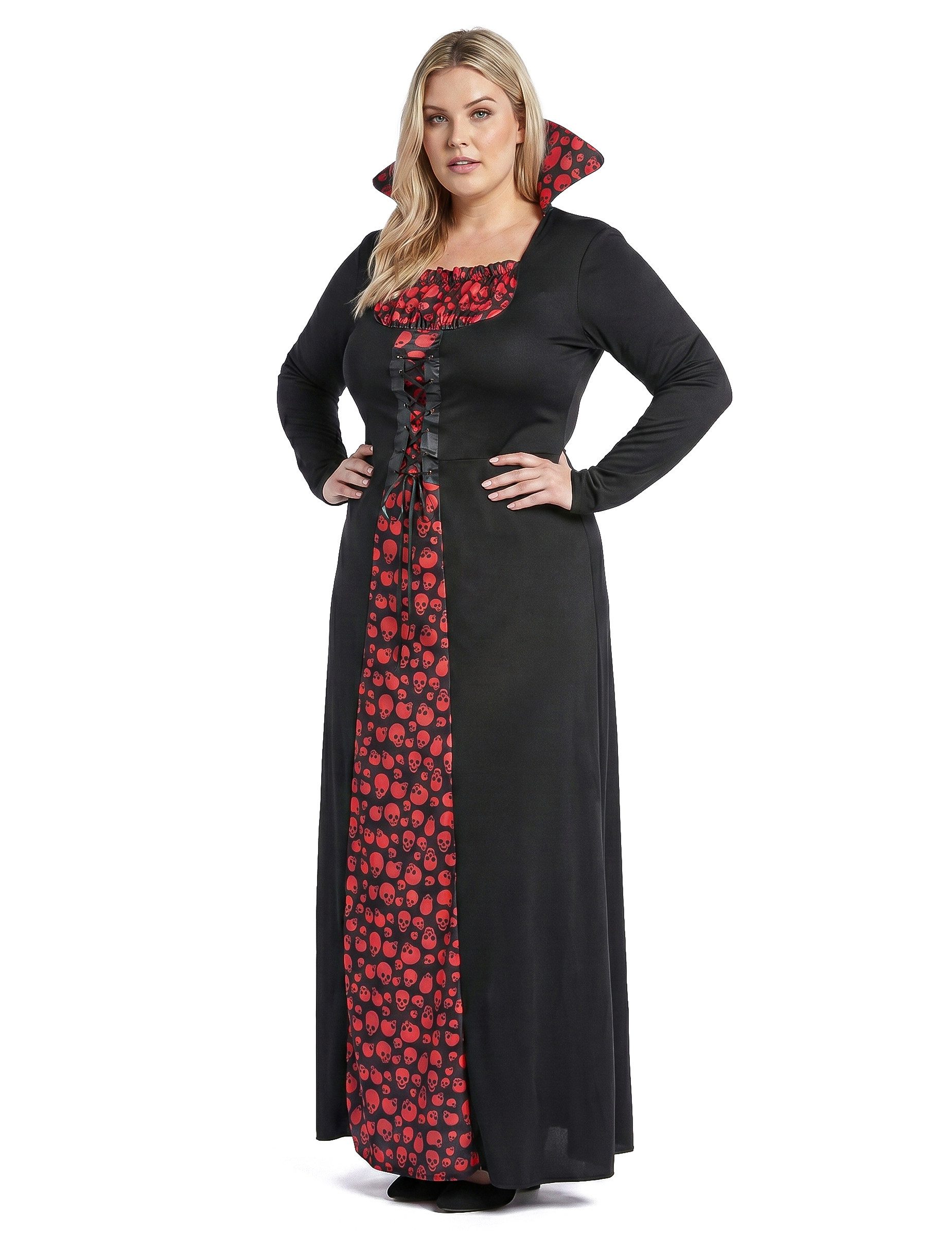 JADEO Kostüm Plus Size Vampir-Kostüm für Damen schwarz-rot