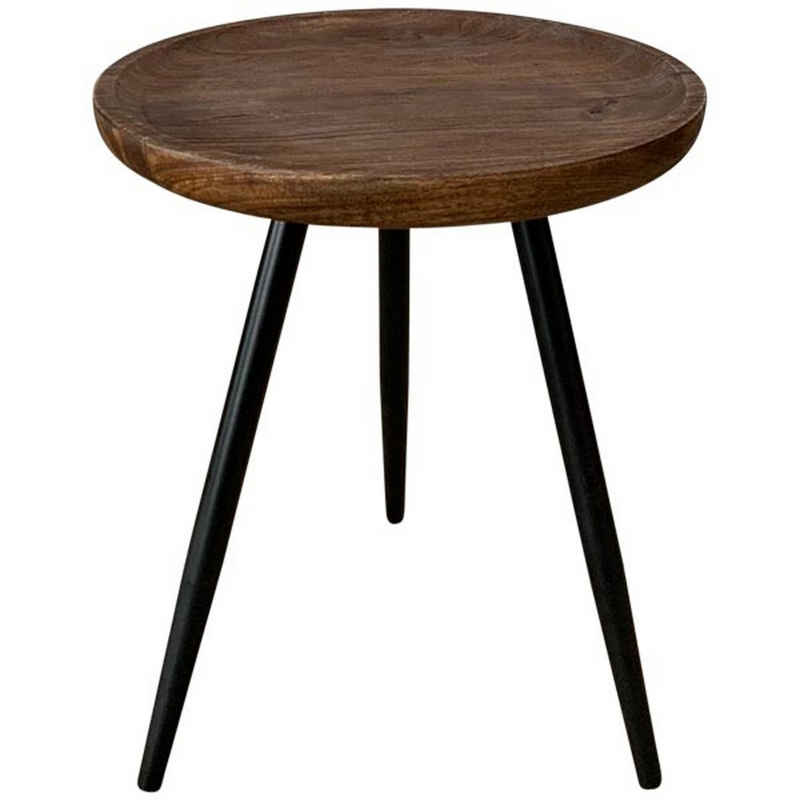 Annimuck Beistelltisch Tisch Puri, braun, Holz/Metall, 40x40x46 cm (1-St)