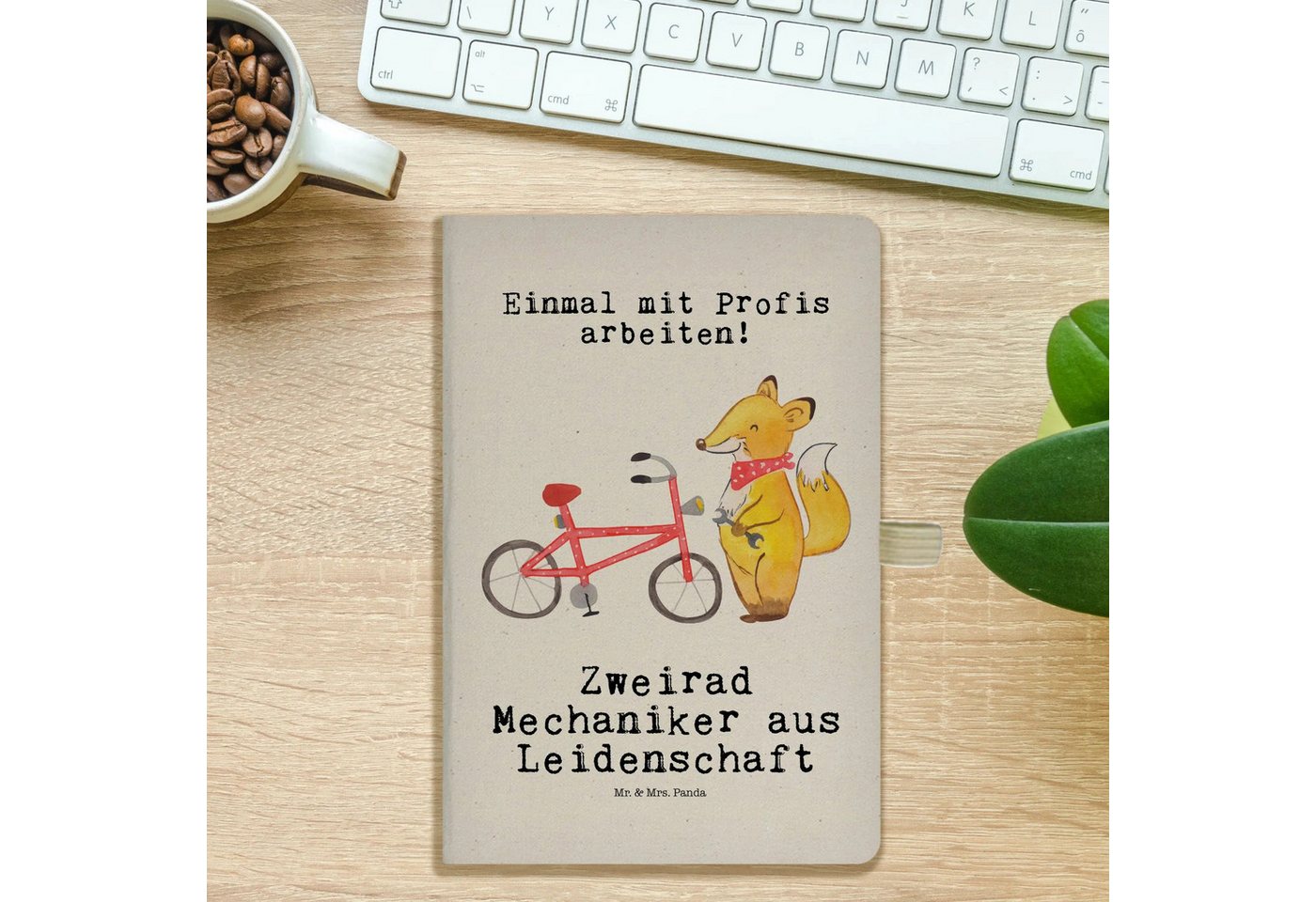 Thumbnail - Mr. & Mrs. Panda Notizbuch Zweirad Mechaniker Leidenschaft - Transparent - Geschenk, A5 Notizbuc Mr. & Mrs. Panda, Umwel...
