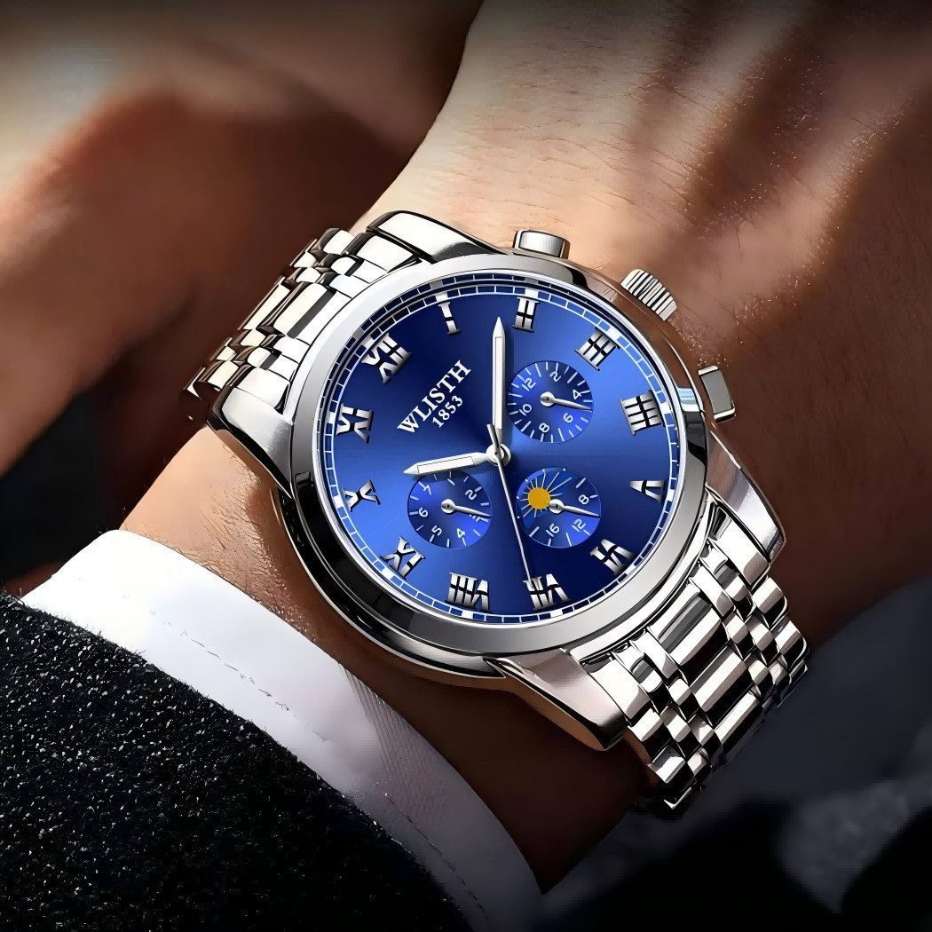 Forrlite Quarzuhr Quarzuhr Armbanduhr Edelstahl Herren Uhr, Multifunktionsu günstig online kaufen