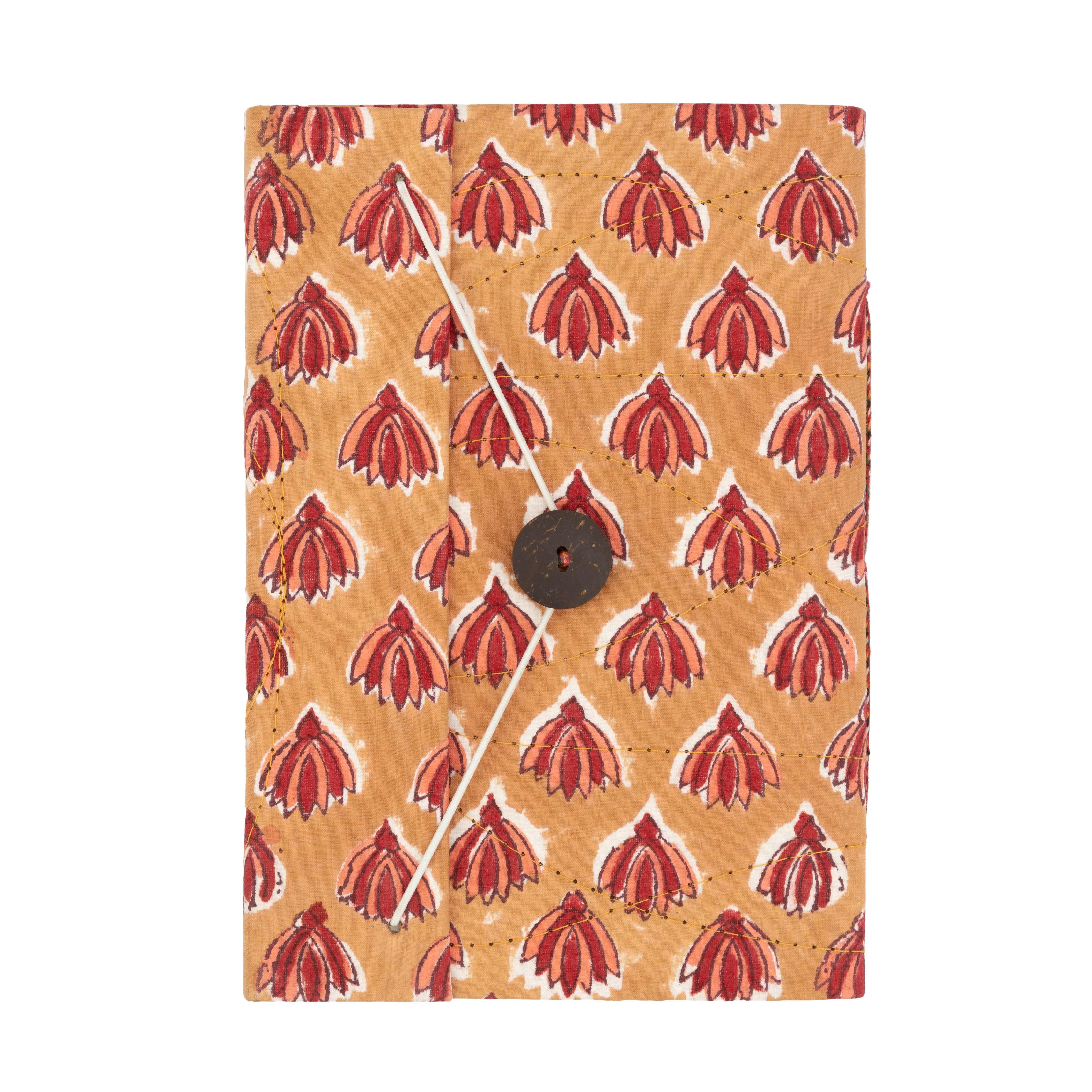 El Puente Notizbuch Notizbuch mit Stoffeinband in Braun-Rot, Handmade, Handmade