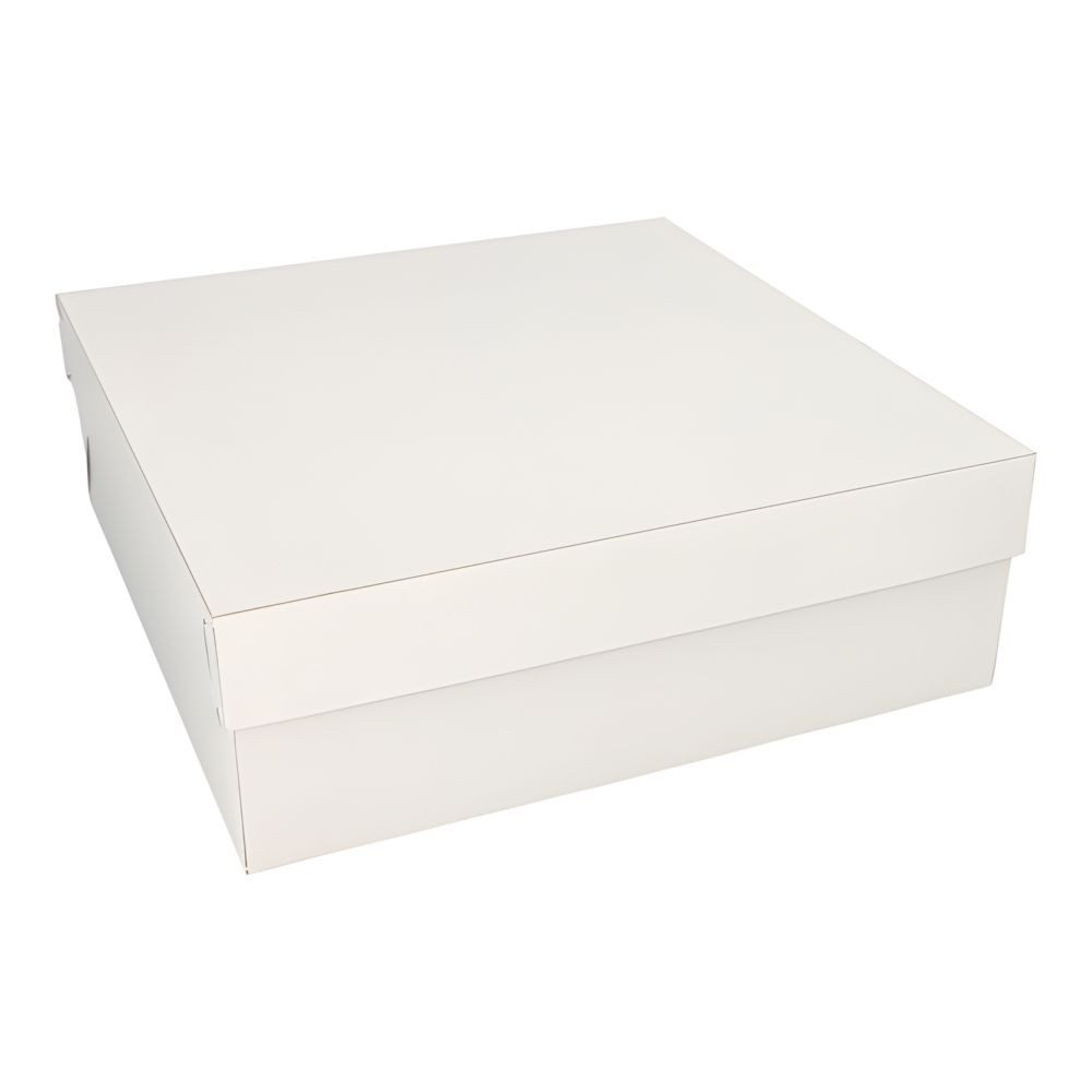 PAPSTAR Einweggeschirr-Set 10 x Tortenkartons mit Deckel Pappe eckig 30 cm x 30 cm x 10 cm weiss, Pappe