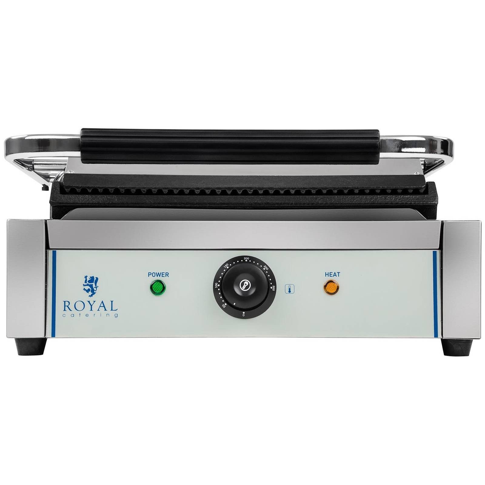 Royal Catering Kontaktgrill Elektro Panini Toaster geriffelt + glatt Gastro 34 x 22cm 2200 W Grill, 2200 W – Bild 5 von 5