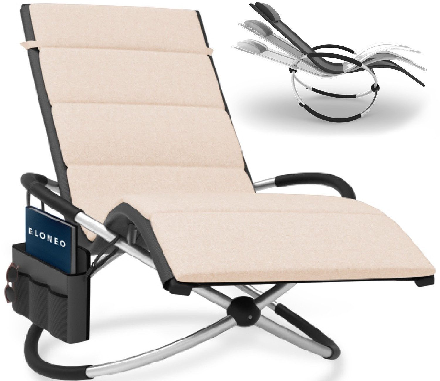 ELONEO Gartenliege Schaukelliege Outdoor mit Tasche, günstig online kaufen
